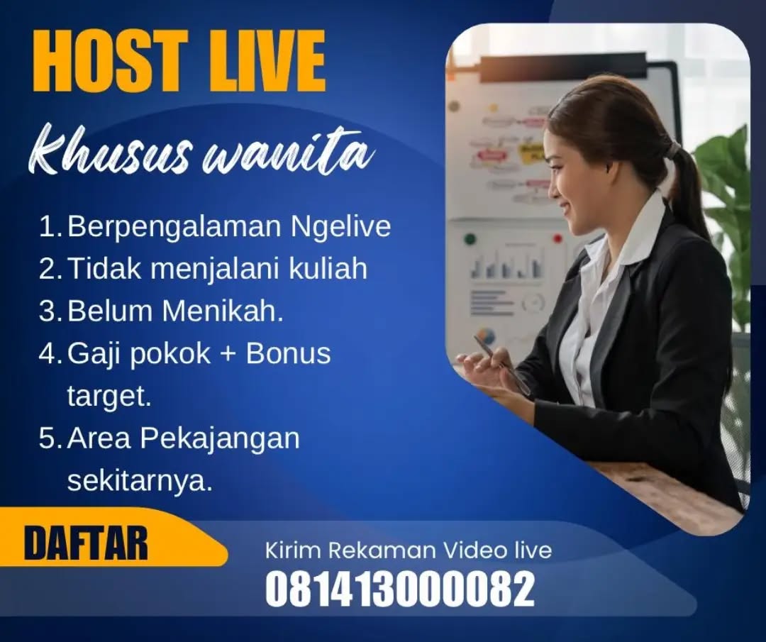 Poster lowongan Host Live