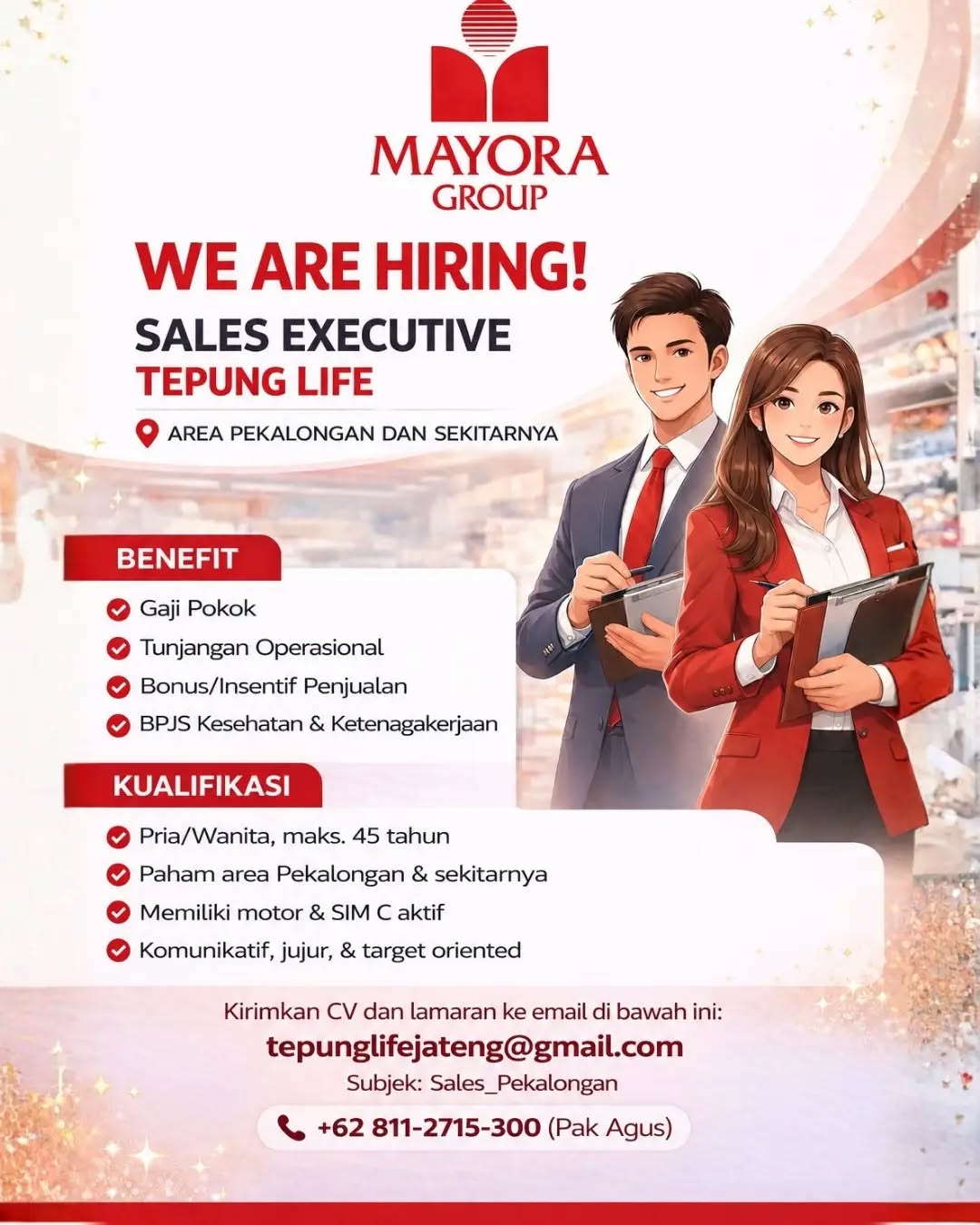 Poster lowongan Sales Executive Tepung Life