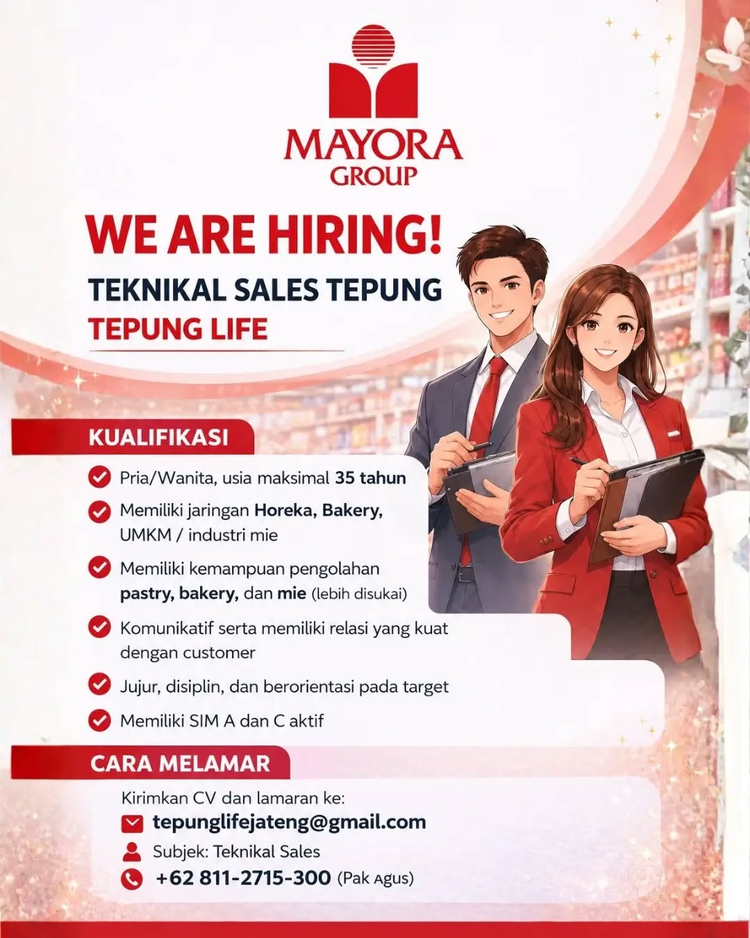 Poster lowongan Teknikal Sales Tepung