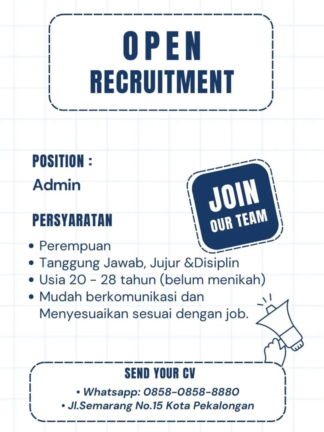 Poster lowongan Admin