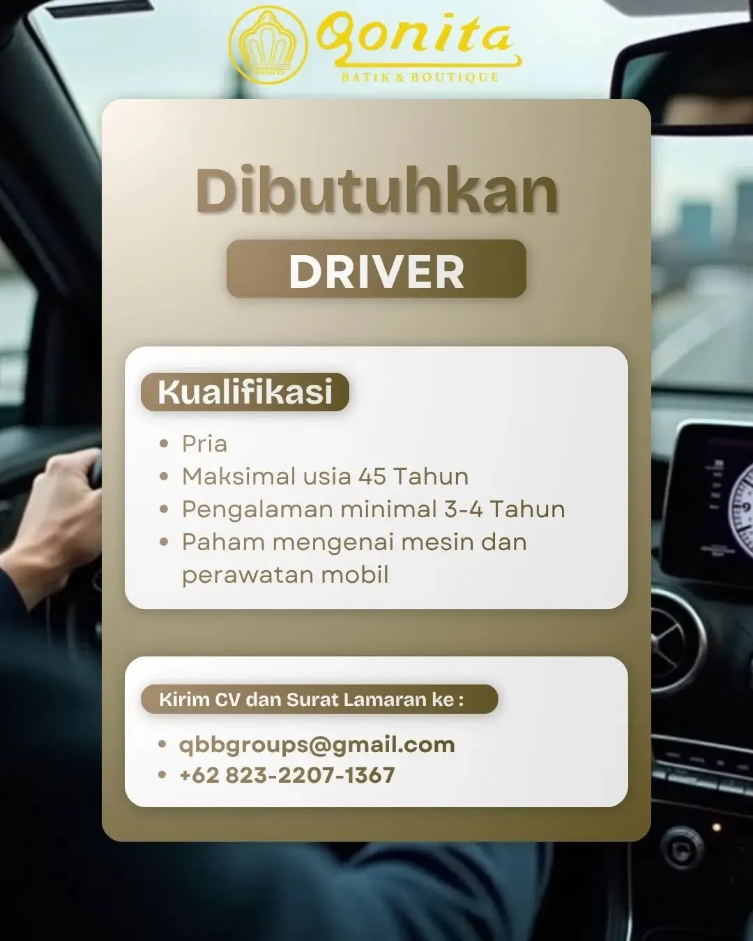 Poster lowongan Driver