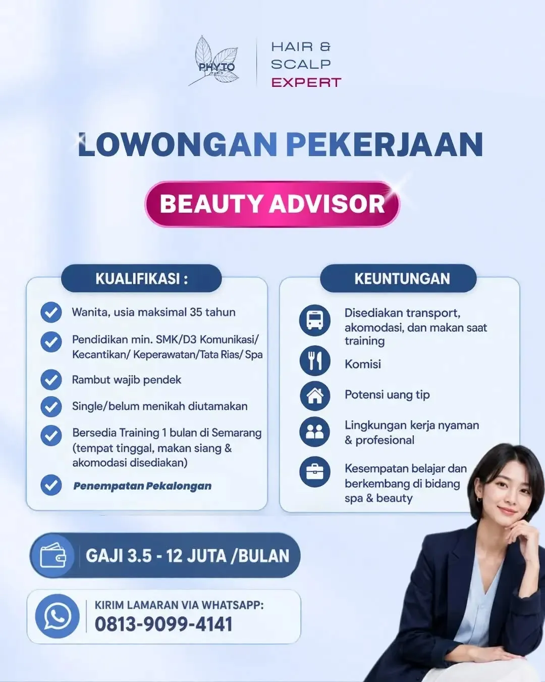Poster lowongan Beauty Advisor