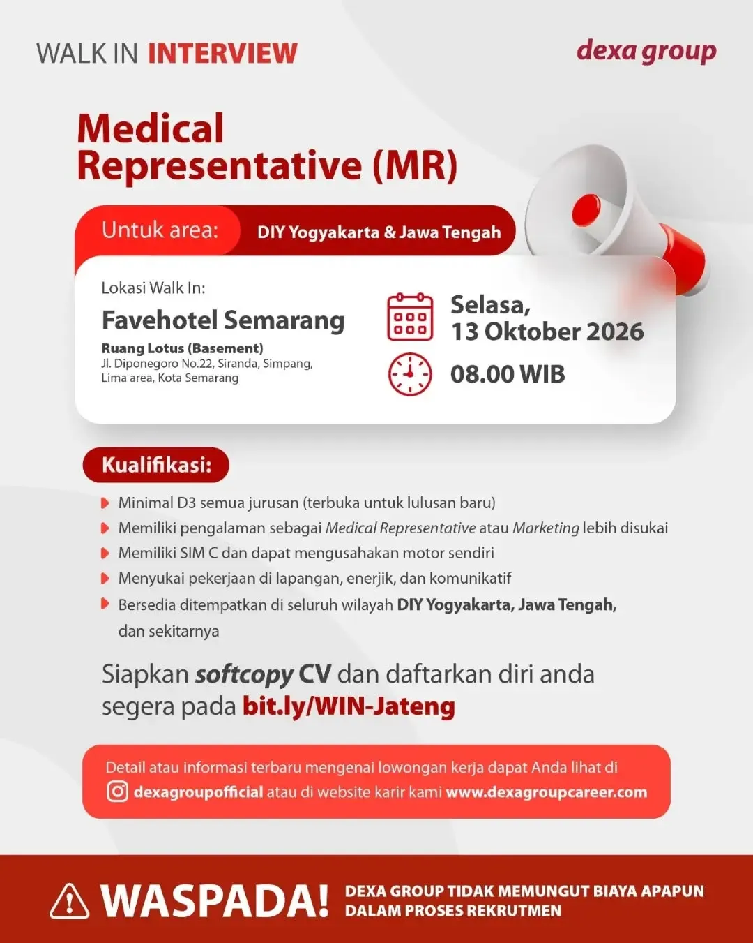 Poster lowongan Medical Representative (MR)