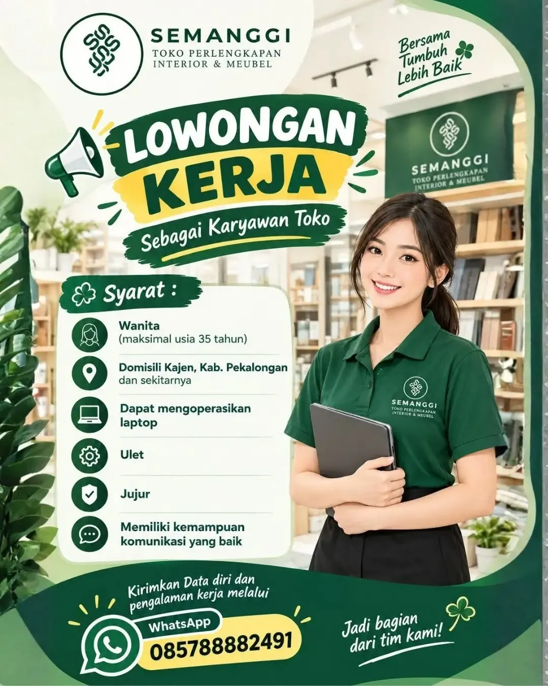Poster lowongan Karyawan Toko