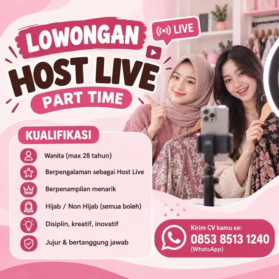 Poster lowongan Host Live