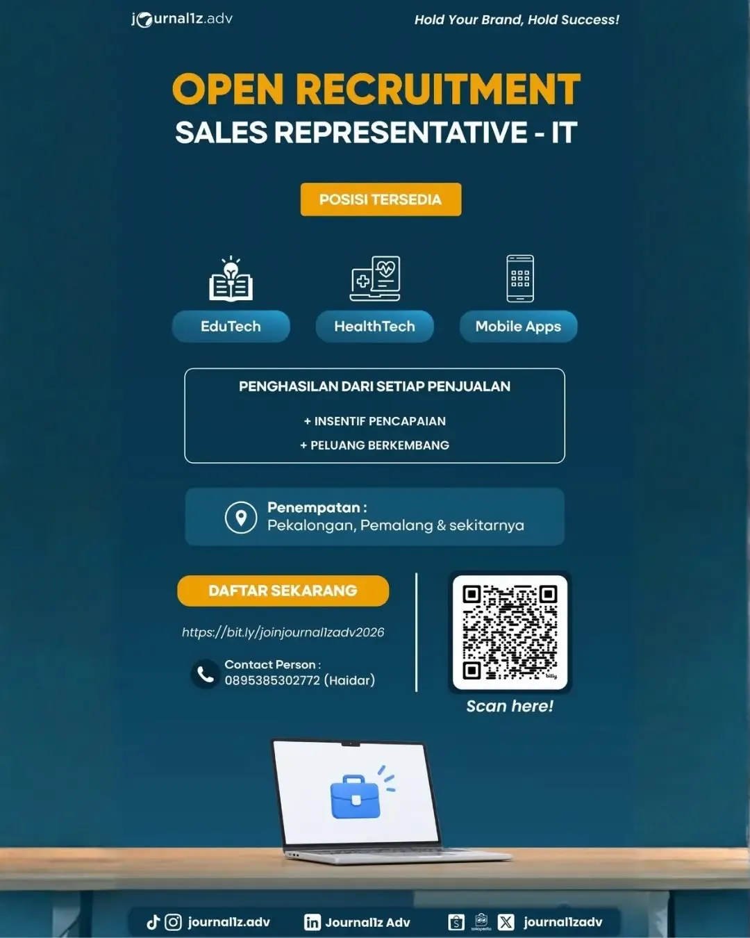 Poster lowongan Sales Representative - IT