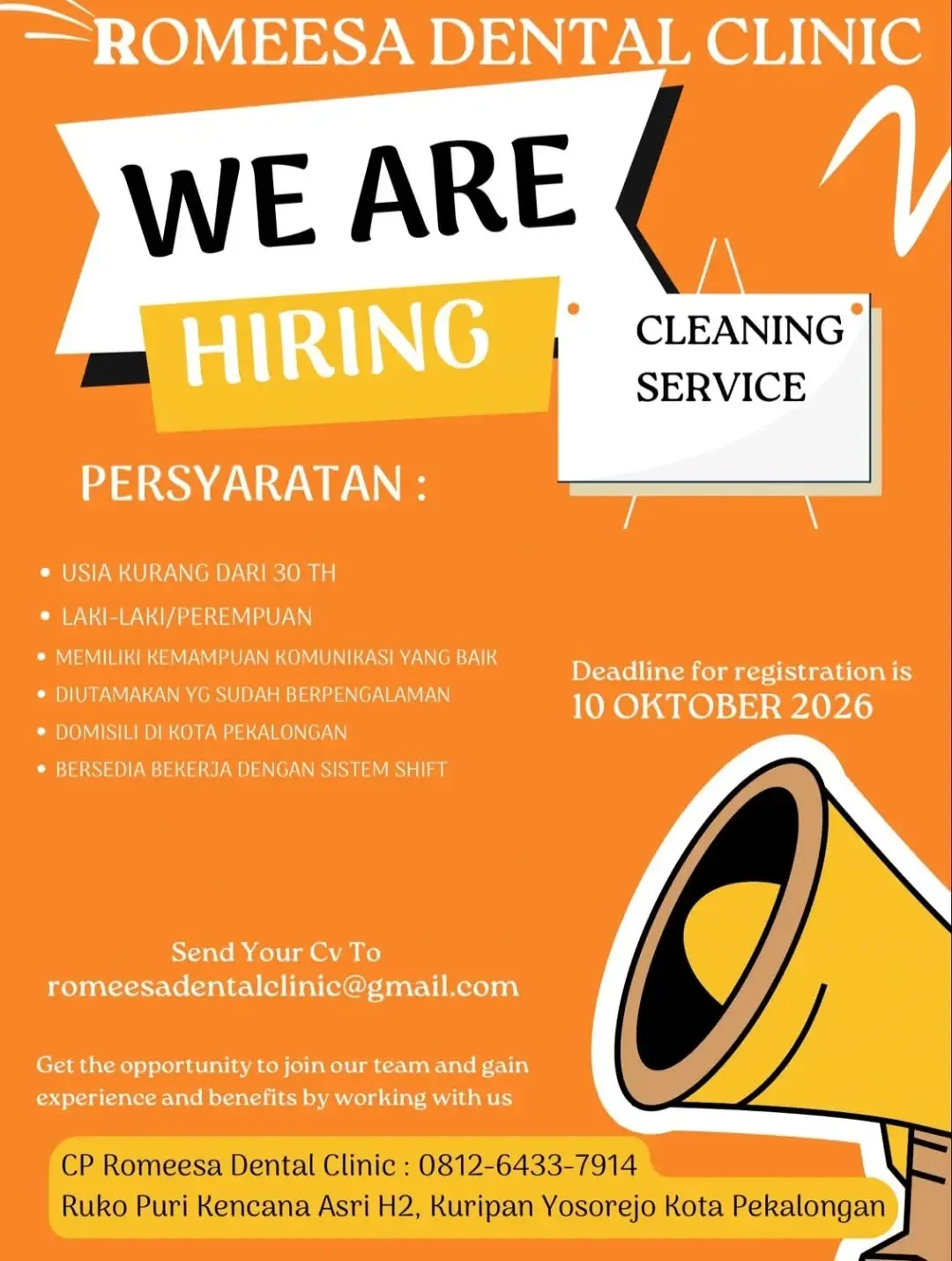 Poster lowongan Cleaning Service