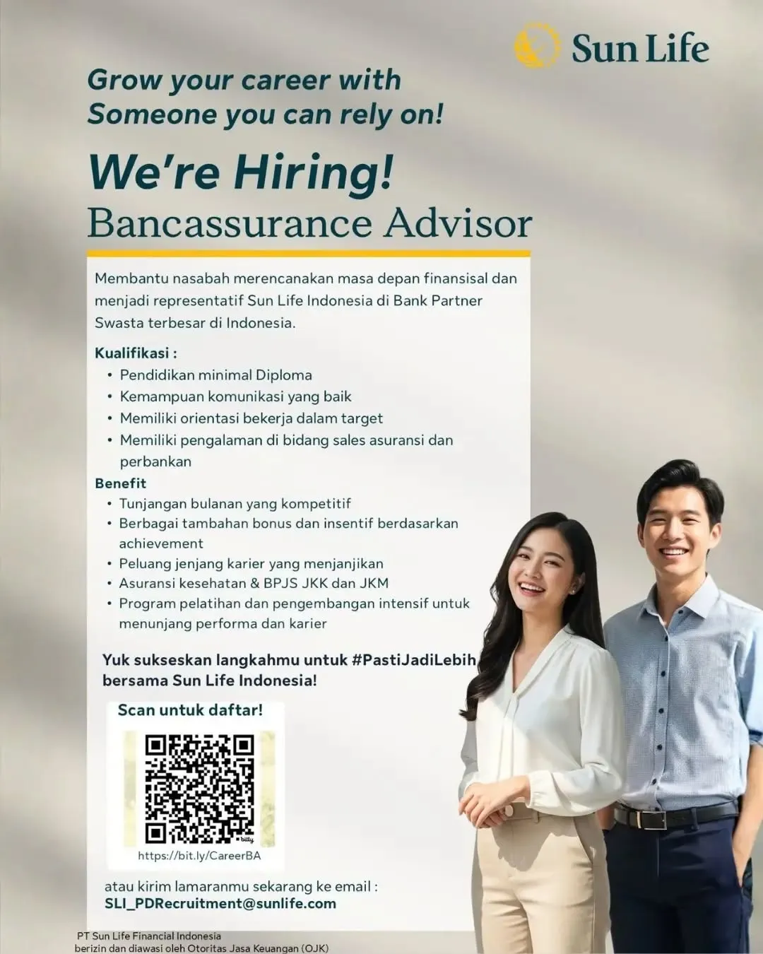 Poster lowongan Bancassurance Advisor