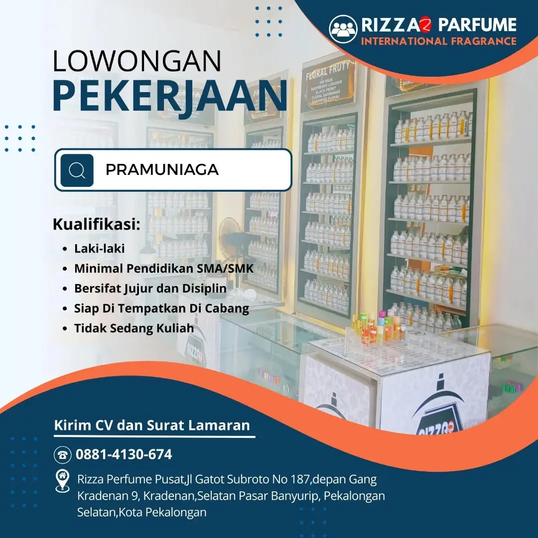 Poster lowongan Pramuniaga