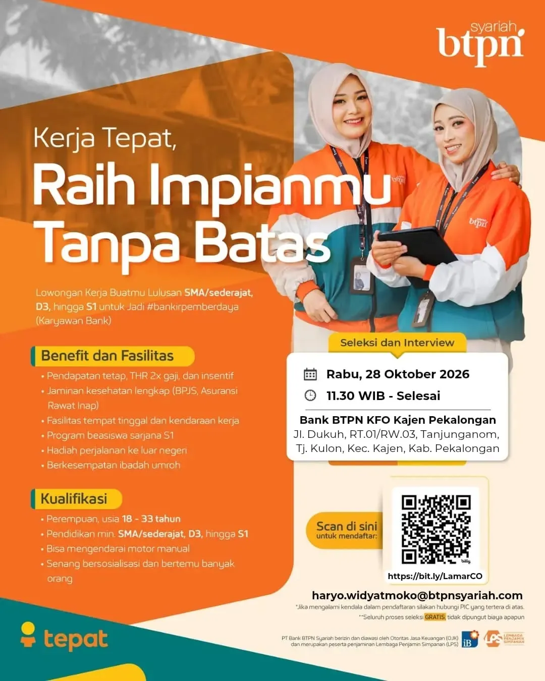 Poster lowongan Bankir Pemberdaya