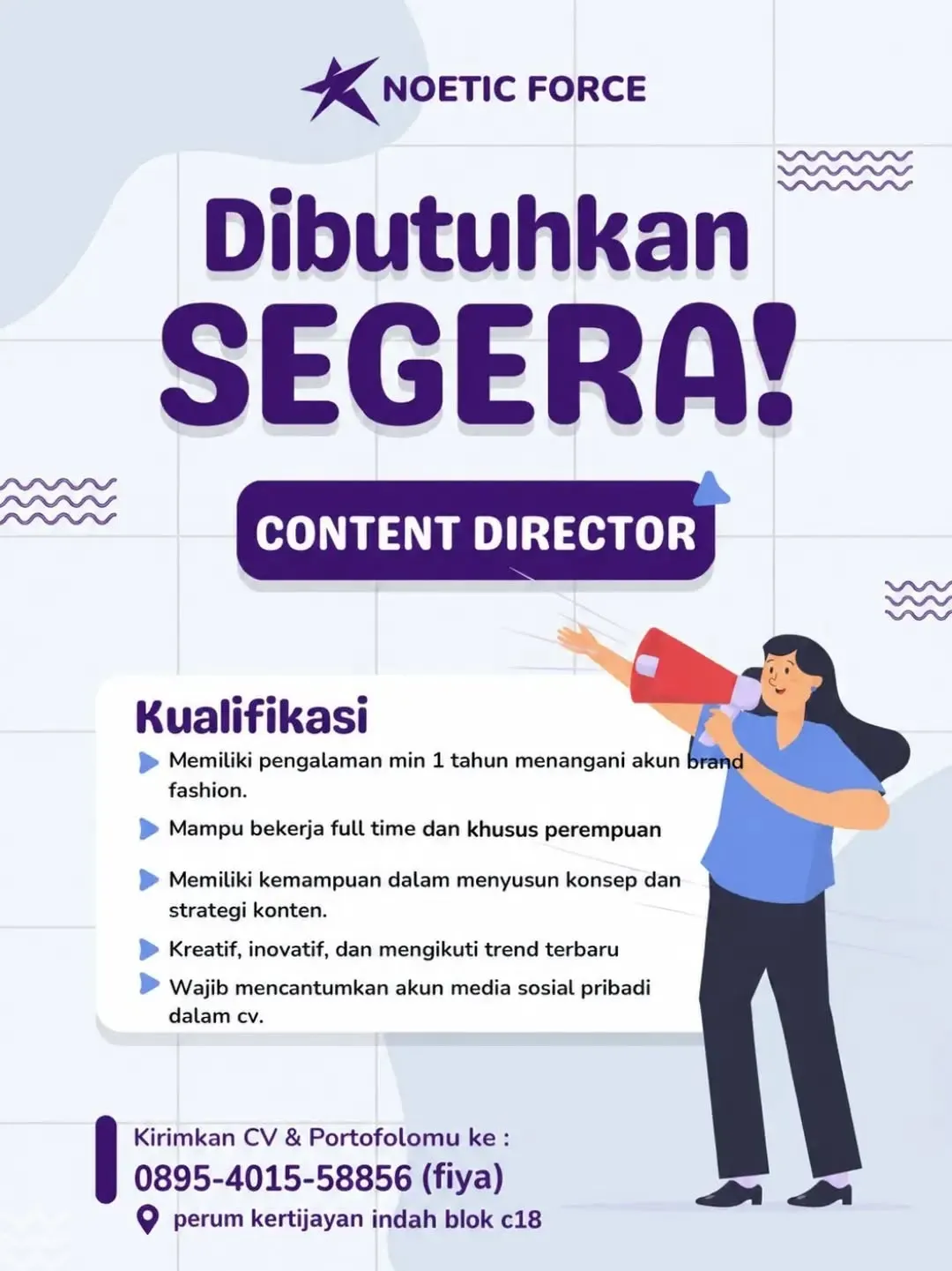 Poster lowongan Content Director
