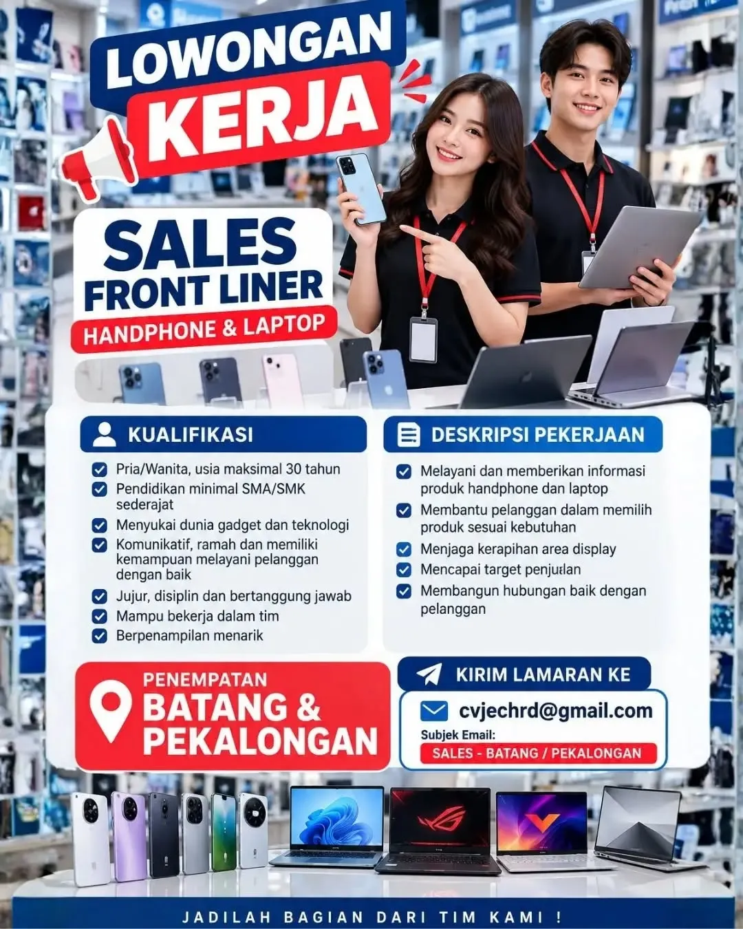 Poster lowongan Sales Frontliner