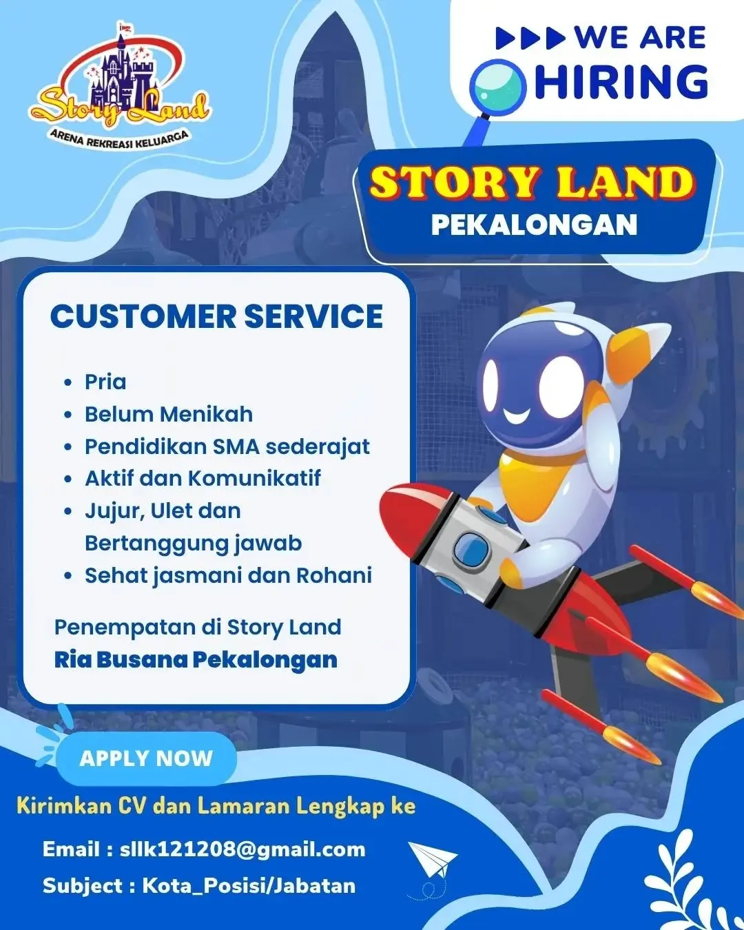 Poster lowongan Customer Service