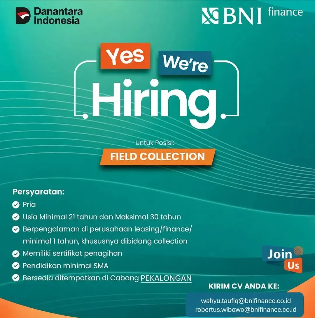 Poster lowongan Field Collection
