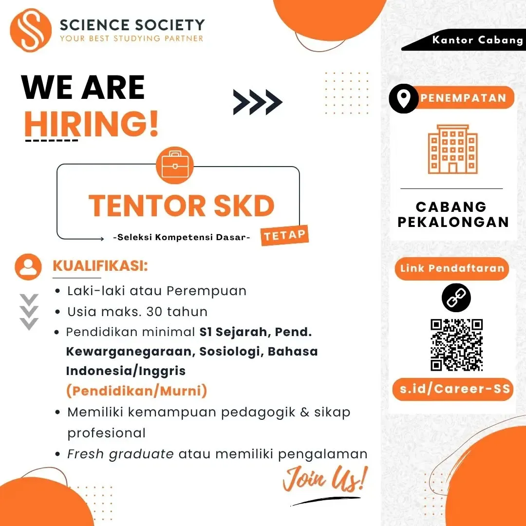 Poster lowongan Tentor SKD Tetap