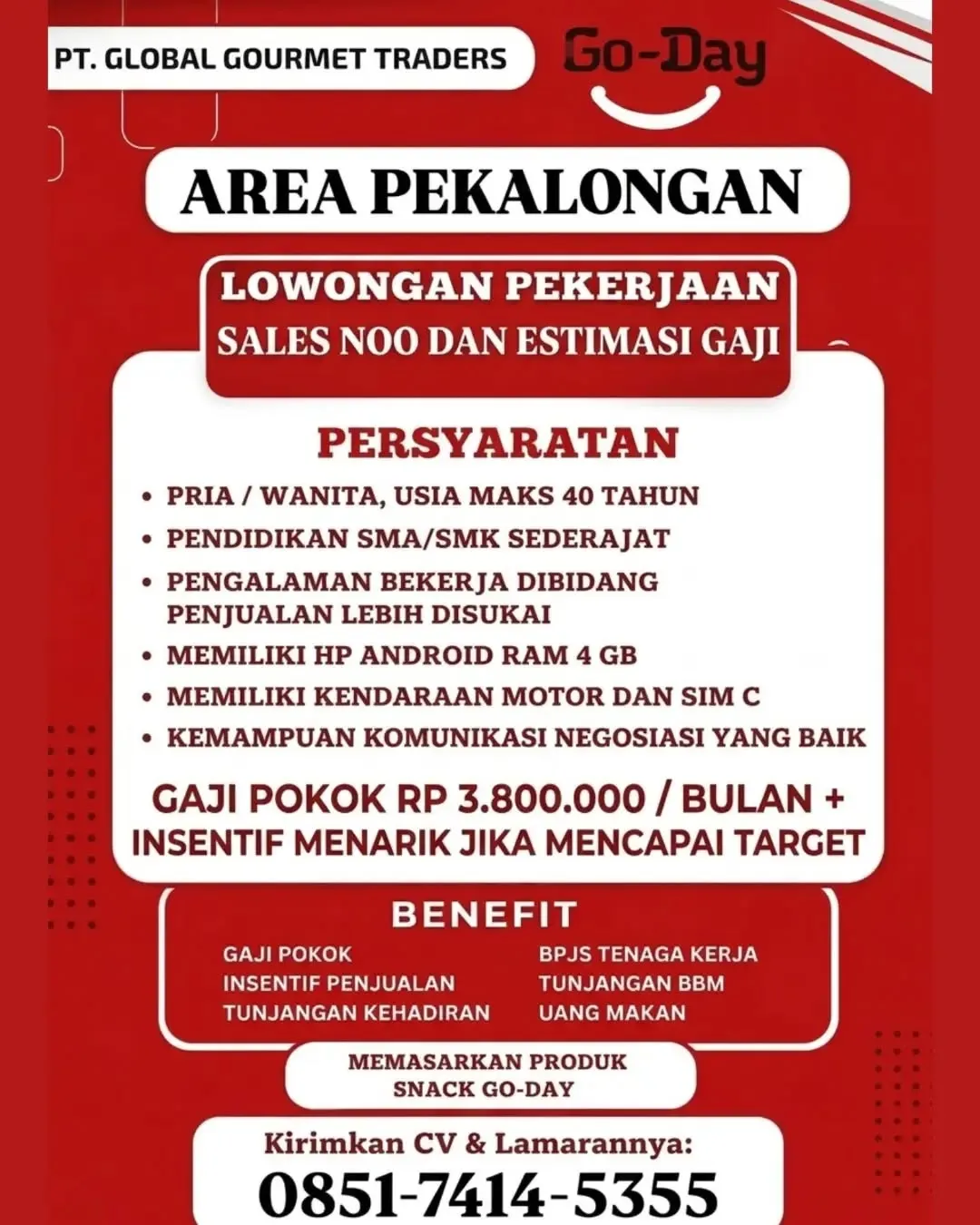 Poster lowongan Sales NOO