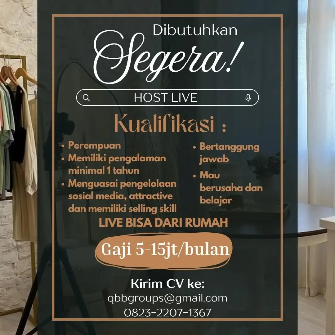 Poster lowongan Host Live